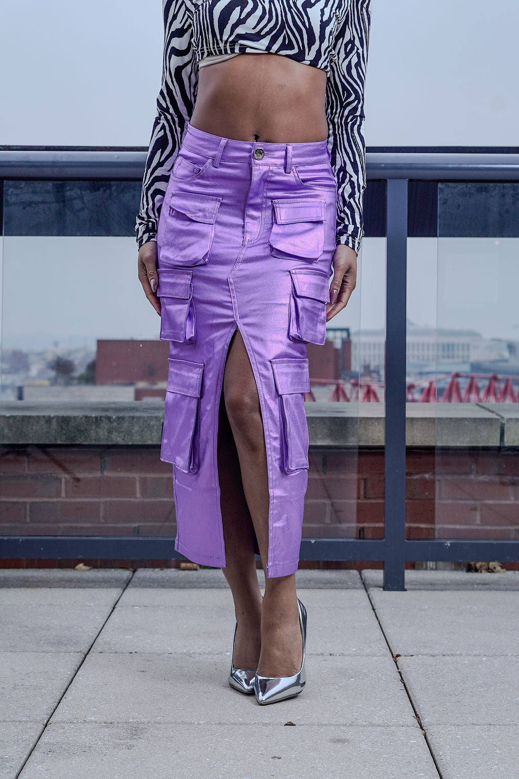 Purple Cargo Skirt