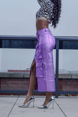 Purple Cargo Skirt